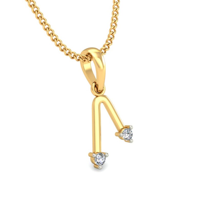 IGI Certified Natural Diamond Design Pendant 14K/18K Fine Yellow Gold