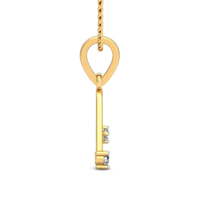 IGI Certified Natural Diamond Design Pendant 14K/18K Fine Yellow Gold