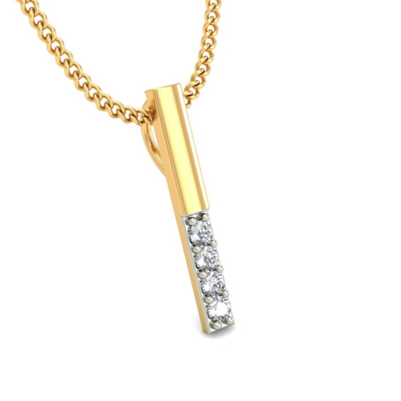 IGI Certified Natural Diamond Design Pendant 14K/18K Fine Yellow & white Gold