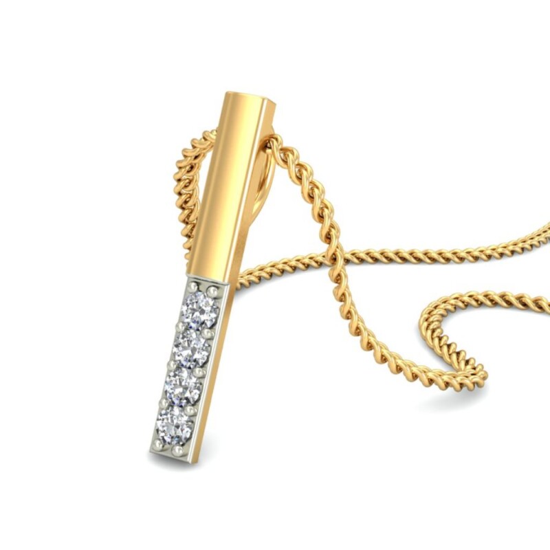 IGI Certified Natural Diamond Design Pendant 14K/18K Fine Yellow & white Gold