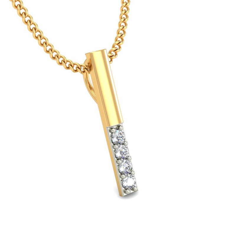 IGI Certified Natural Diamond Design Pendant 14K/18K Fine Yellow & white Gold