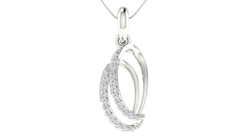 IGI Certified Natural Diamond Design Pendant 14K/18K Fine White Gold