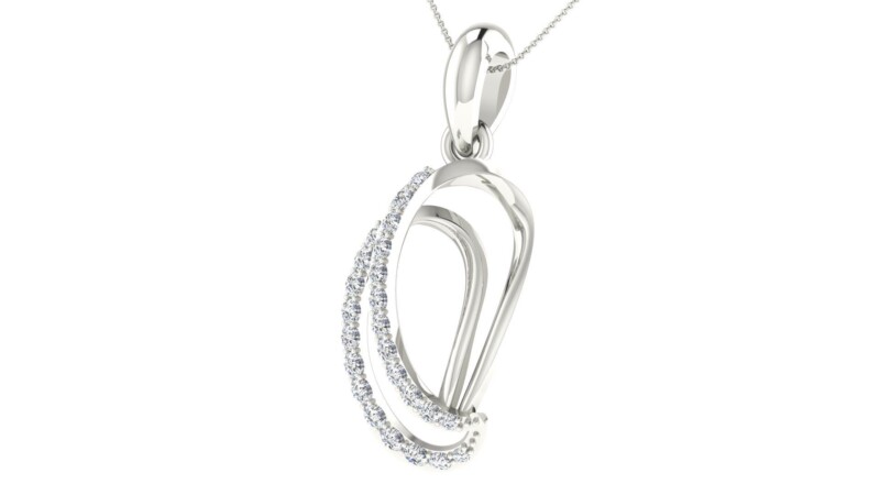 IGI Certified Natural Diamond Design Pendant 14K/18K Fine White Gold