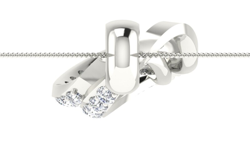 IGI Certified Natural Diamond Design Pendant 14K/18K Fine White Gold