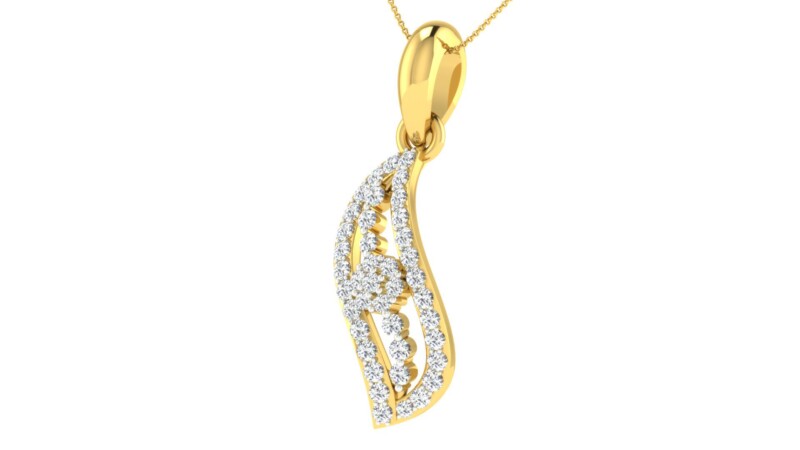 IGI Certified Natural Diamond Design Pendant 14K/18K Fine Yellow Gold