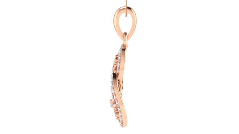 IGI Certified Natural Diamond Design Pendant 14K/18K Fine Rose Gold