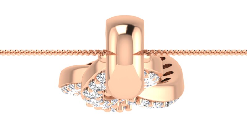 IGI Certified Natural Diamond Design Pendant 14K/18K Fine Rose Gold