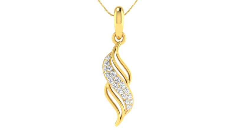 IGI Certified Natural Diamond Design Pendant 14K/18K Fine Yellow Gold