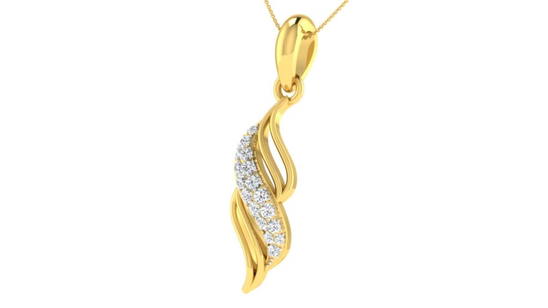 IGI Certified Natural Diamond Design Pendant 14K/18K Fine Yellow Gold