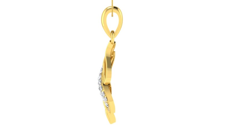 IGI Certified Natural Diamond Design Pendant 14K/18K Fine Yellow Gold