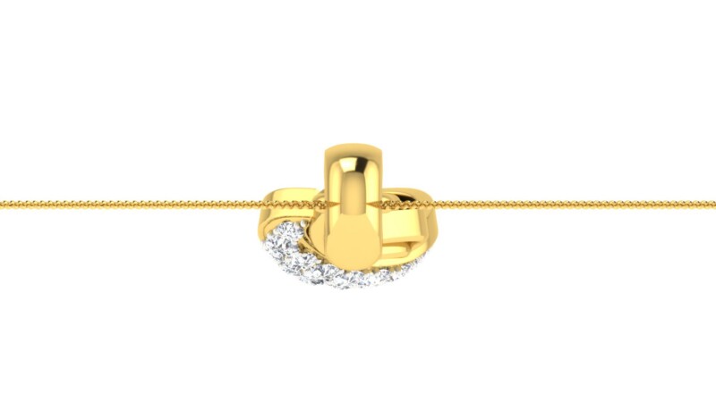 IGI Certified Natural Diamond Design Pendant 14K/18K Fine Yellow Gold
