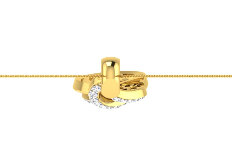 IGI Certified Natural Diamond Design Pendant 14K/18K Fine Yellow Gold