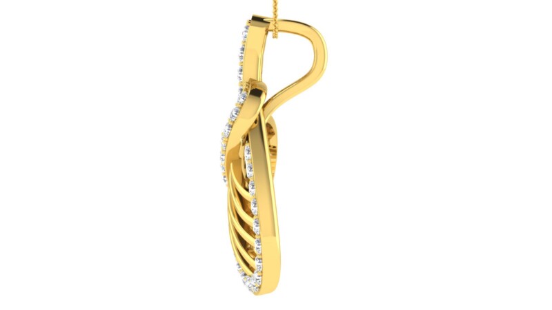 IGI Certified Natural Diamond Design Pendant 14K/18K Fine Yellow Gold