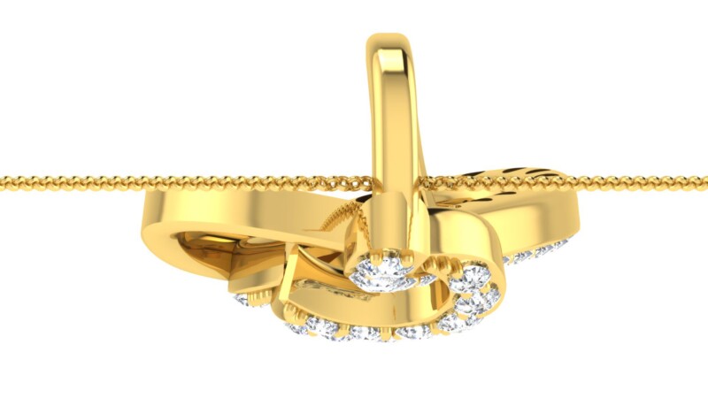 IGI Certified Natural Diamond Design Pendant 14K/18K Fine Yellow Gold