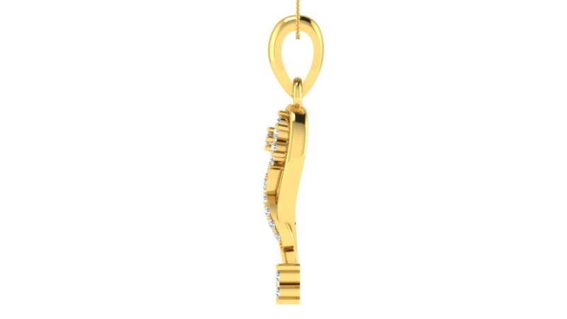 IGI Certified Natural Diamond Design Pendant 14K/18K Fine Yellow Gold
