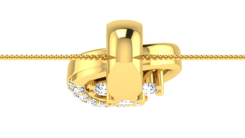 IGI Certified Natural Diamond Design Pendant 14K/18K Fine Yellow Gold