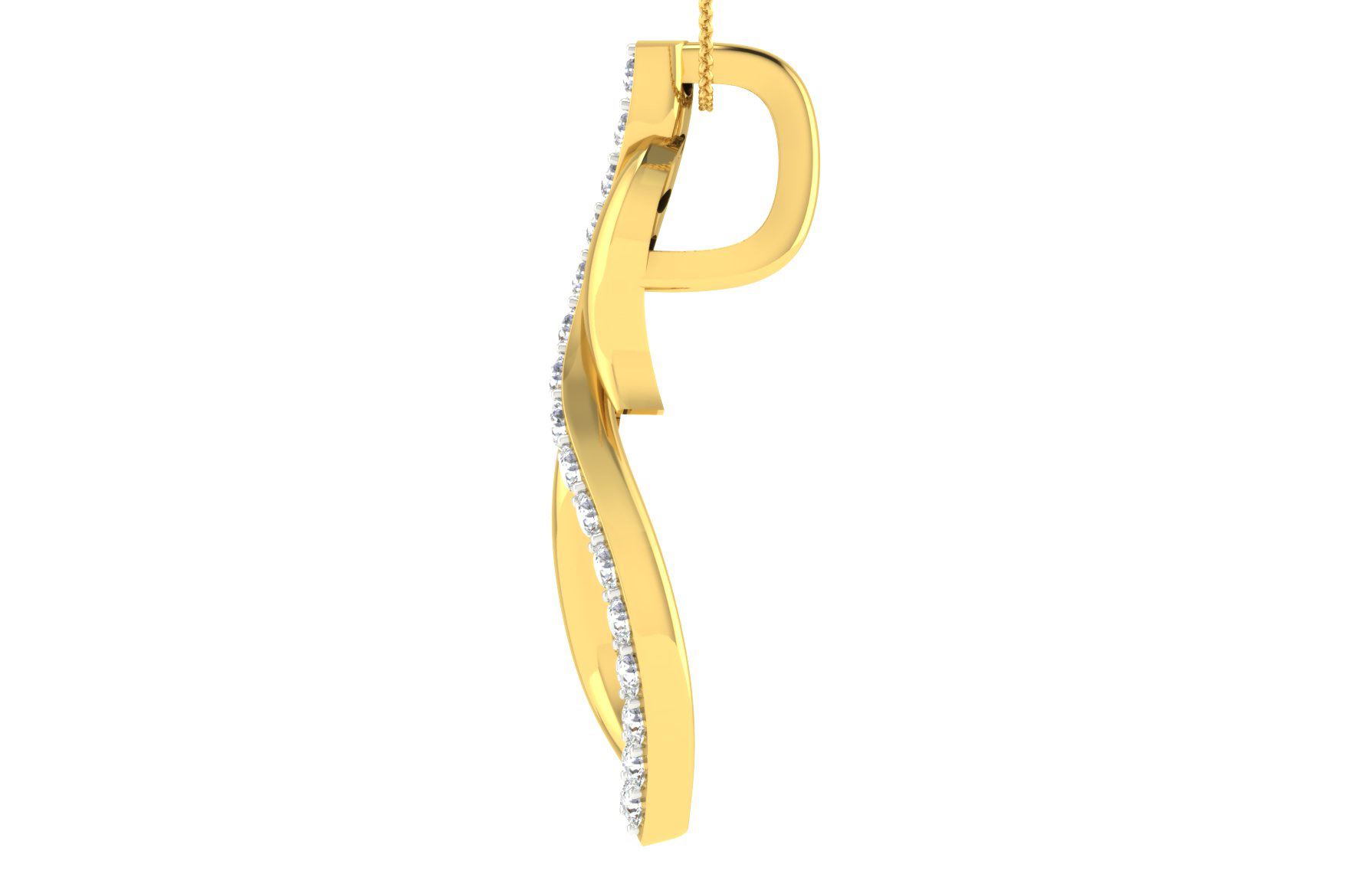 IGI Certified Natural Diamond Design Pendant 14K/18K Fine Yellow Gold