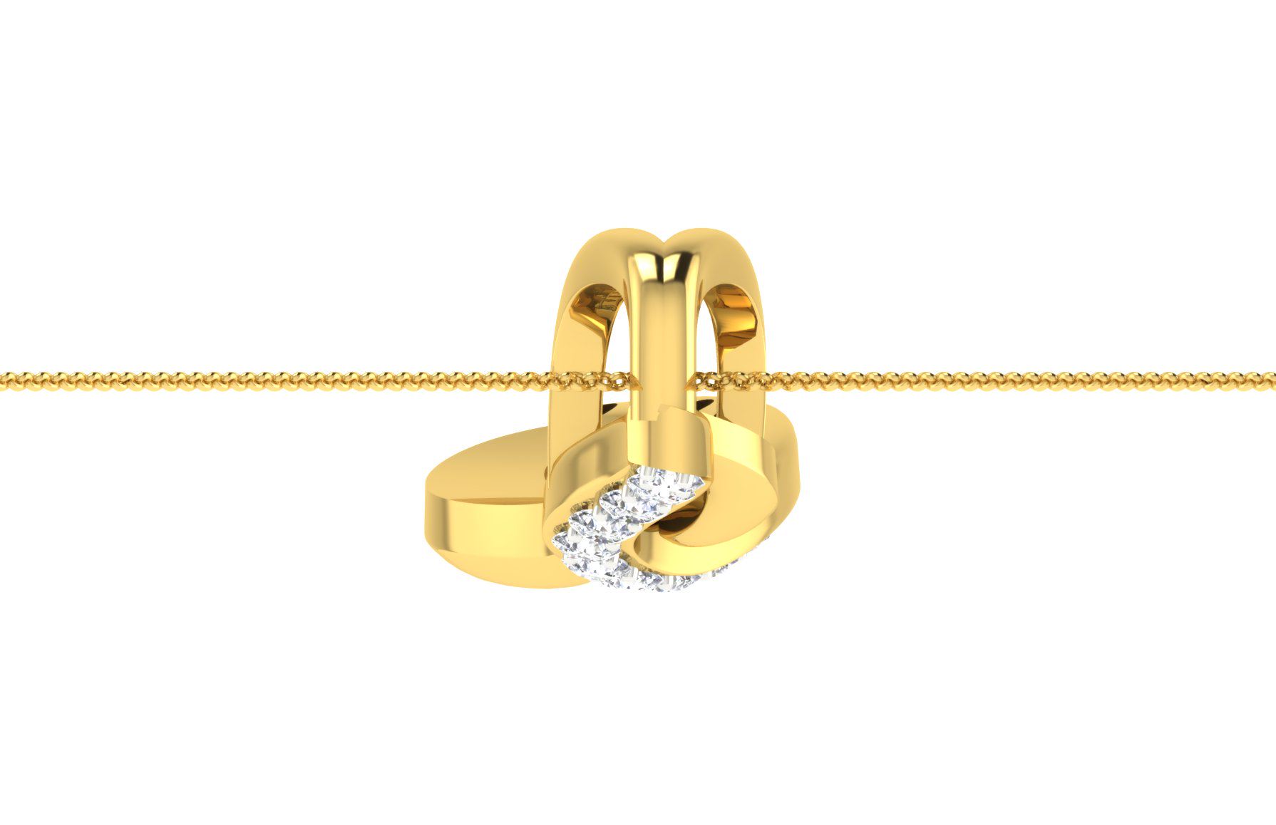 IGI Certified Natural Diamond Design Pendant 14K/18K Fine Yellow Gold