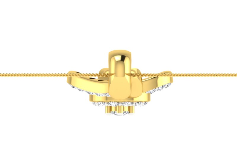 IGI Certified Natural Diamond Design Pendant 14K/18K Fine Yellow Gold