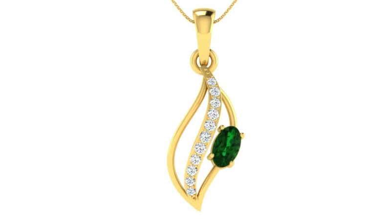 IGI Certified Natural Diamond Design Pendant 14K/18K Fine Yellow Gold