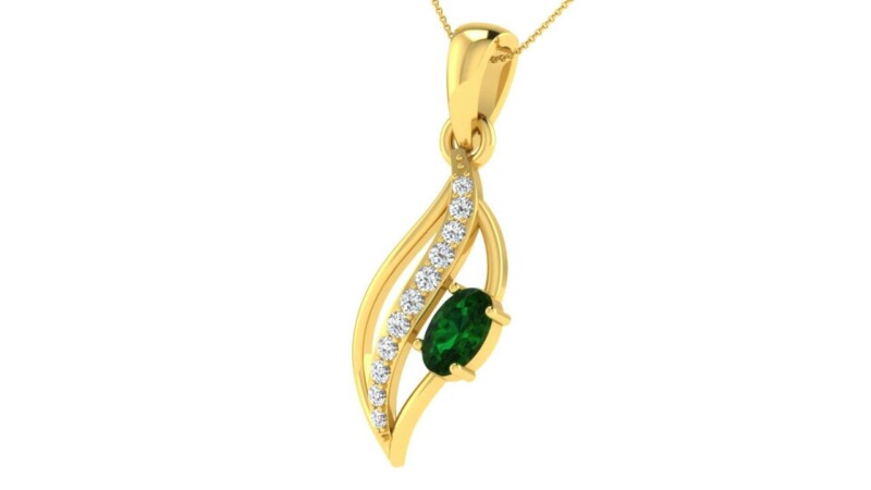 IGI Certified Natural Diamond Design Pendant 14K/18K Fine Yellow Gold