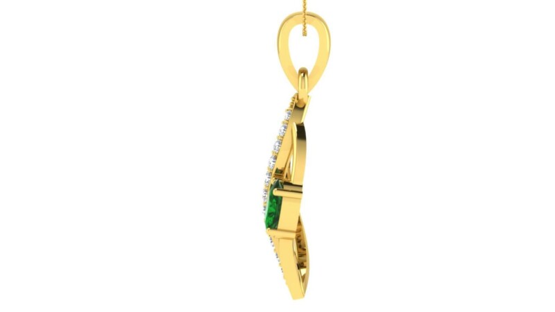 IGI Certified Natural Diamond Design Pendant 14K/18K Fine Yellow Gold