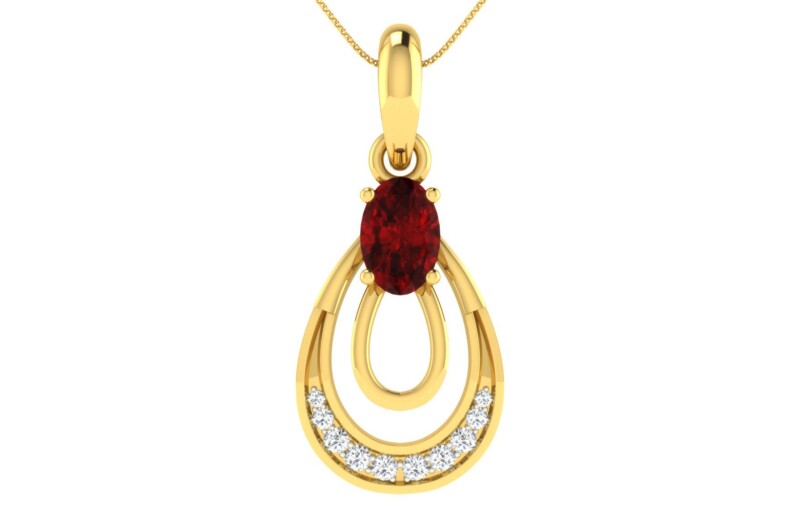 IGI Certified Natural Diamond Design Pendant 14K/18K Fine Yellow Gold