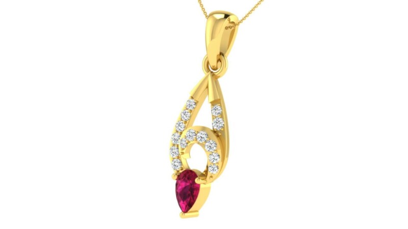IGI Certified Natural Diamond Design Pendant 14K/18K Fine Yellow Gold