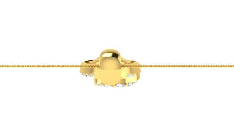 IGI Certified Natural Diamond Design Pendant 14K/18K Fine Yellow Gold