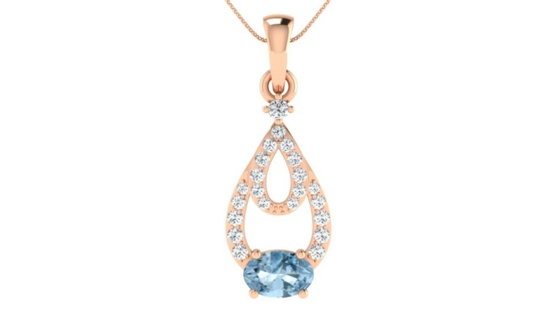 IGI Certified Natural Diamond Design Pendant 14K/18K Fine Rose Gold