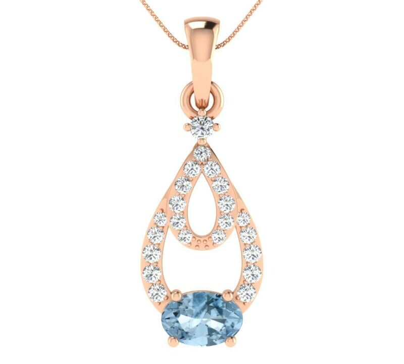 IGI Certified Natural Diamond Design Pendant 14K/18K Fine Rose Gold