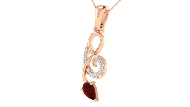 IGI Certified Natural Diamond Design Pendant 14K/18K Fine Rose Gold