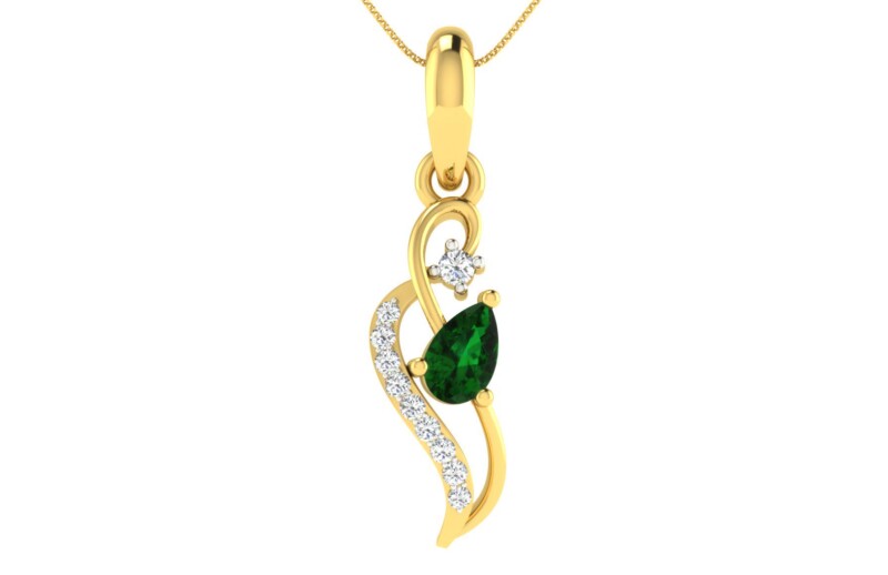 IGI Certified Natural Diamond Design Pendant 14K/18K Fine Yellow Gold