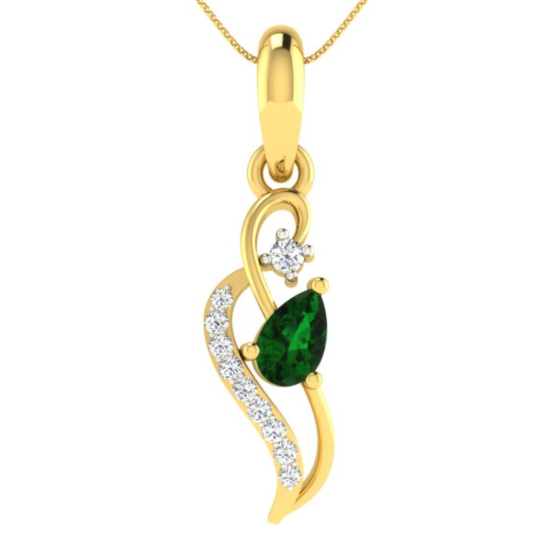 IGI Certified Natural Diamond Design Pendant 14K/18K Fine Yellow Gold