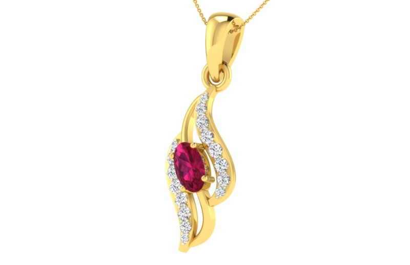 IGI Certified Natural Diamond Design Pendant 14K/18K Fine Yellow Gold