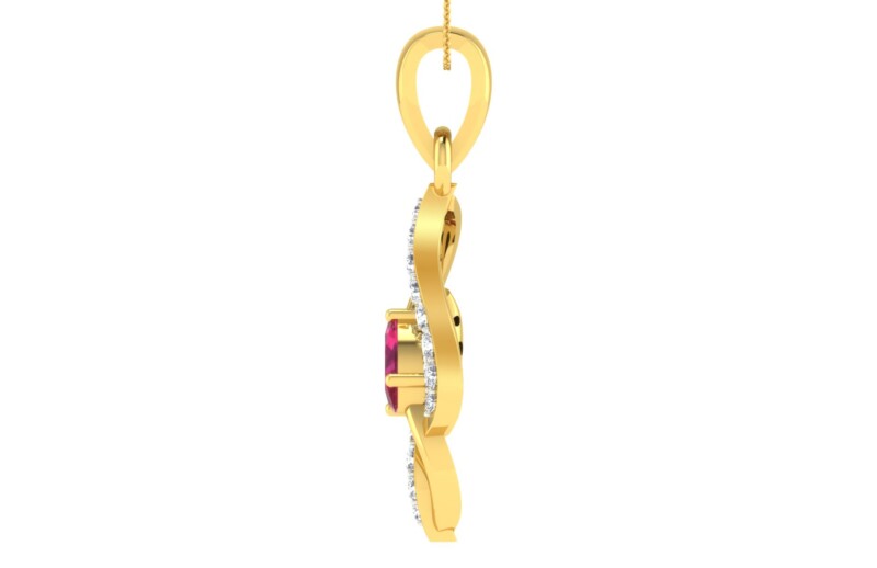 IGI Certified Natural Diamond Design Pendant 14K/18K Fine Yellow Gold