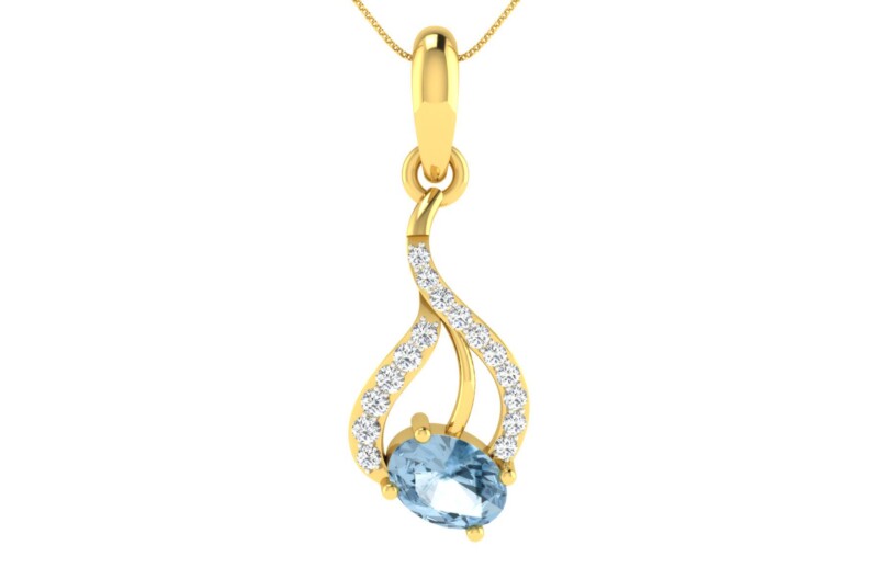 IGI Certified Natural Diamond Design Pendant 14K/18K Fine Yellow Gold