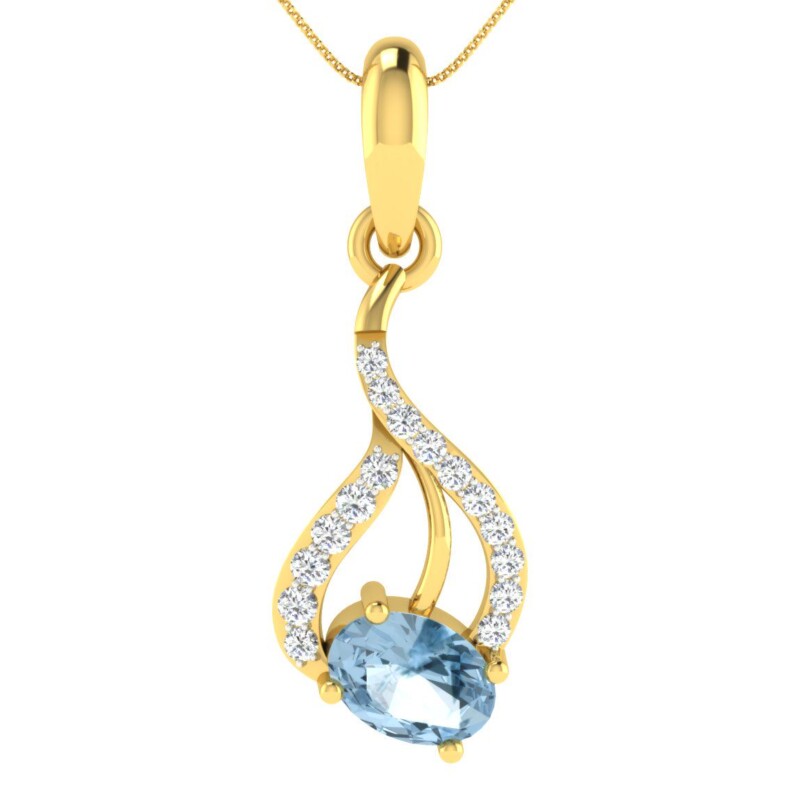 IGI Certified Natural Diamond Design Pendant 14K/18K Fine Yellow Gold