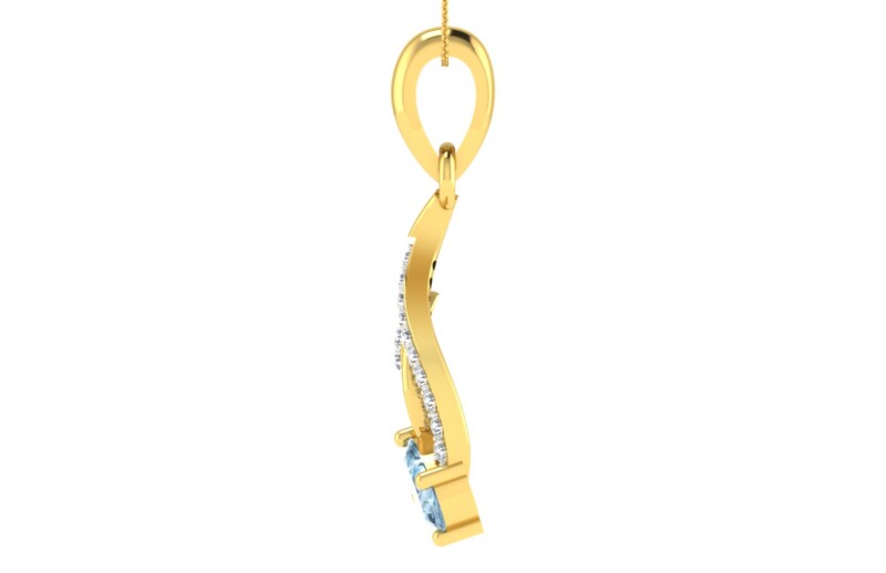 IGI Certified Natural Diamond Design Pendant 14K/18K Fine Yellow Gold