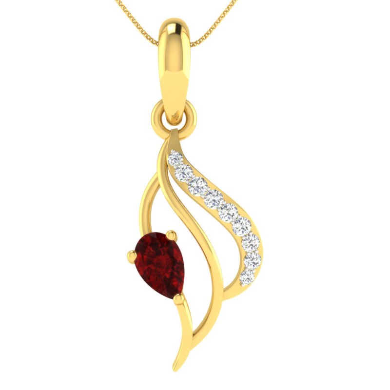 IGI Certified Natural Diamond Design Pendant 14K/18K Fine Yellow Gold