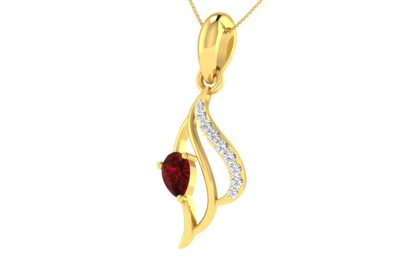 IGI Certified Natural Diamond Design Pendant 14K/18K Fine Yellow Gold