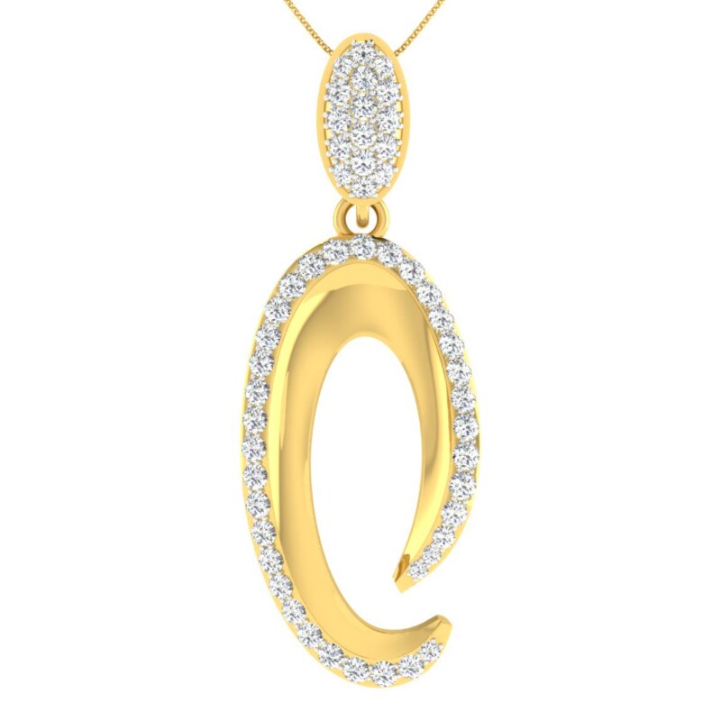 IGI Certified Natural Diamond Design Pendant 14K/18K Fine Yellow Gold