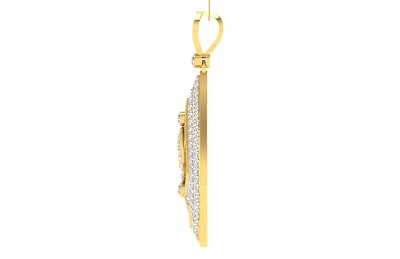 IGI Certified Natural Diamond Design Pendant 14K/18K Fine Yellow Gold