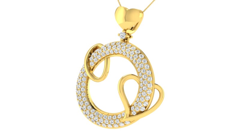 IGI Certified Natural Diamond Design Pendant 14K/18K Fine Yellow Gold