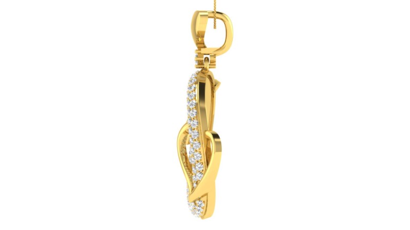 IGI Certified Natural Diamond Design Pendant 14K/18K Fine Yellow Gold