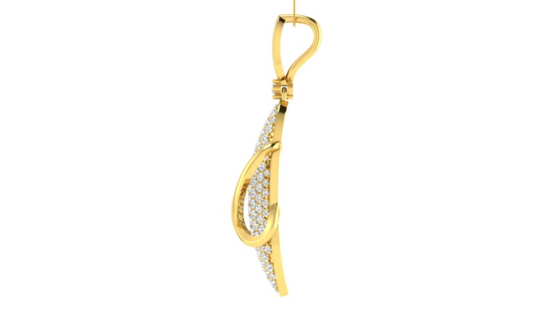 IGI Certified Natural Diamond Design Pendant 14K/18K Fine Yellow Gold