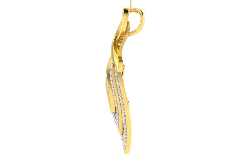 IGI Certified Natural Diamond Design Pendant 14K/18K Fine Yellow Gold