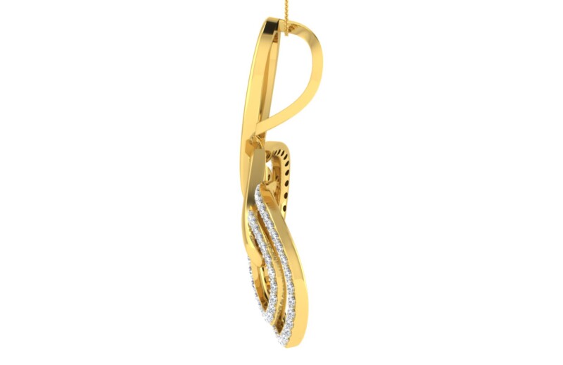 IGI Certified Natural Diamond Design Pendant 14K/18K Fine Yellow Gold