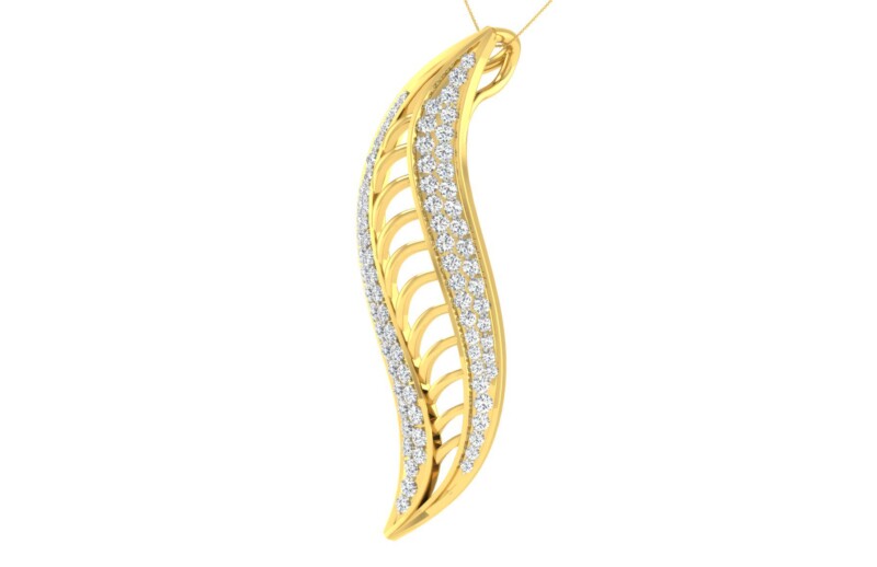 IGI Certified Natural Diamond Design Pendant 14K/18K Fine Yellow Gold