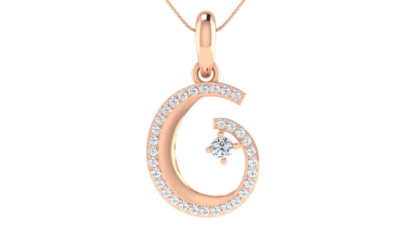 IGI Certified Natural Diamond Design Pendant 14K/18K Fine Rose Gold